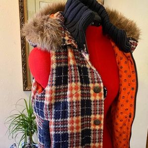 Fur trimmed  hooded vest